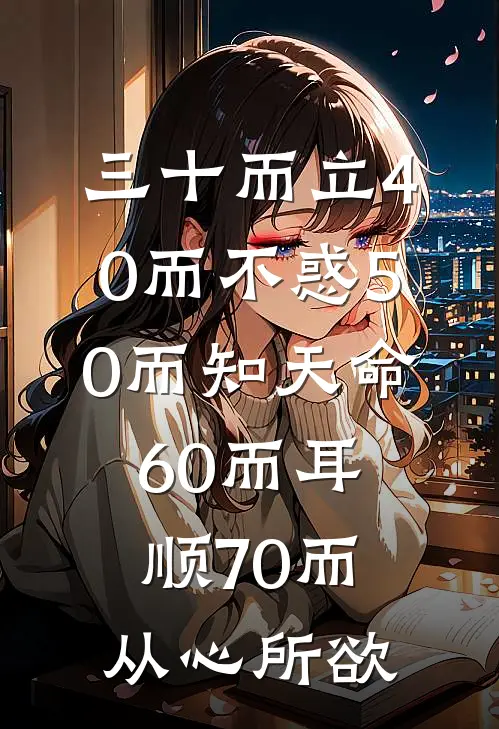 三十而立40而不惑50而知天命60而耳顺70而从心所欲